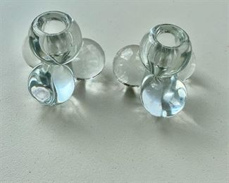 $40 - Vintage Mid Century Modern Westmoreland Glass Ball Cluster Candle Holders; 3 in. (H)