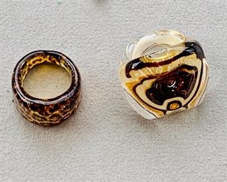 $12 each - Retro glass rings; approx. size 6/6.5