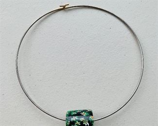 $12 - Resin bead on metal choker