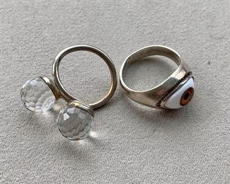 Vintage rings - $20 - double cut crystal balls (L) and all $30 - seeing eye (R)