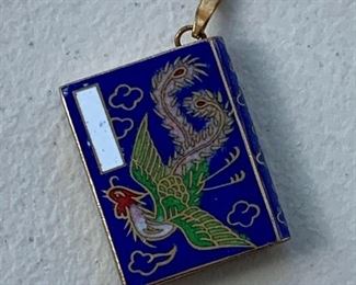 $15 - Enameled book charm ; approx 1"