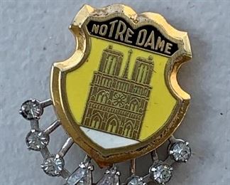 $18 - Notre Dame souvenir pin with rhinestones