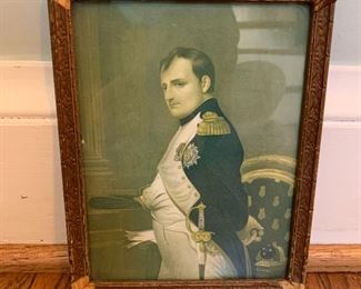 $50 - Vintage framed print of Napoleon Bonaparte in his study; Framed 7” (W) x 9” (H)