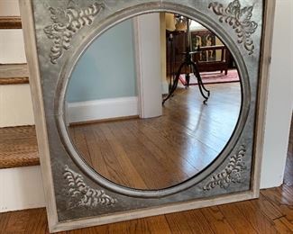 $40 - Hammered metal mirror @ 24' x 24"