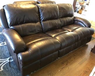 Leather electric reclining couch