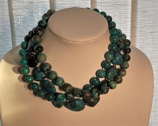 Turquoise necklace - 17 inches in length - price 300 dollars  