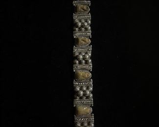 Mexican silver bracelet - 7 1/2 inches in length - weighs 63.6 grams - price 70 dollars 