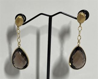 Brown topaz and 14k gold earrings - price 500 dollars 