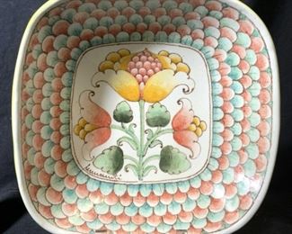 Colorful Floral Porcelain Centerpiece Bowl
