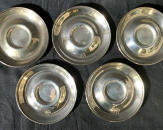 Set 5 Sterling Silver Saucers
