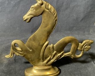 Brass Coated Metal Tabletop Accessory Horse Figure
