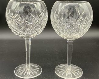 Pair WATERFORD Cut Crystal Stemware Goblets

