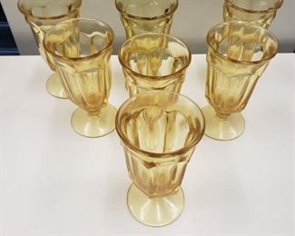 Vintage Amber Glass Ice Tea Glasses