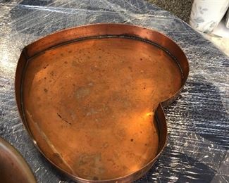 Heart shaped copper pan