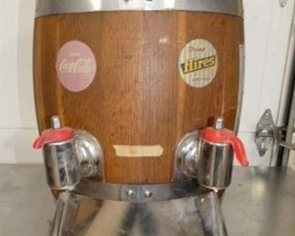 HIRES/COCA COLA BARREL DISPENSER 