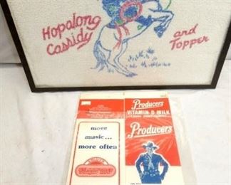 HOPALONG CASSIDY TOWEL,MILK CARTON 