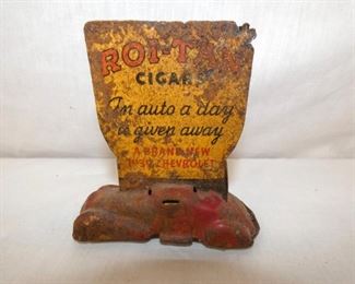 EARLY CIGARS COUNTER SIGN W/ CAR 