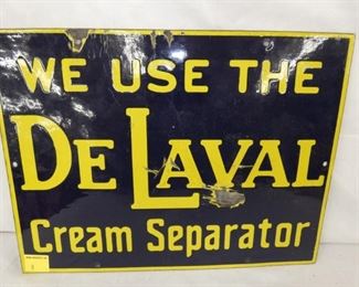 16X12 PORC. DELAVAL CREAM SEP. SIGN 