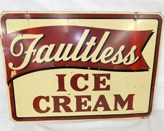 28X20 FAULTLESS ICE CREAM SIGN 