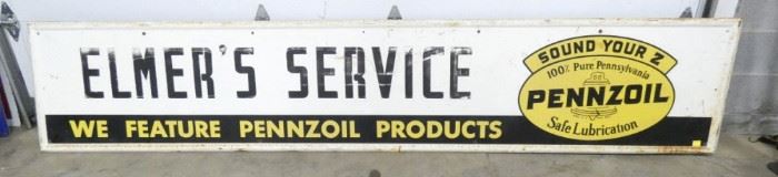 120X24 PENNZOIL ELMER SERVICE SIGN 