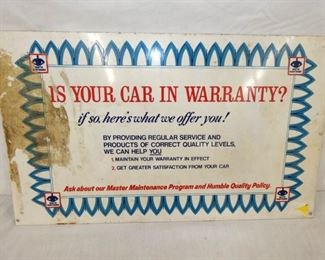 10X18 CAR WARRANITY SIGN 