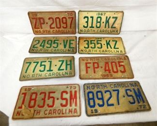 1960'S/70'S NC LIC. TAGS 