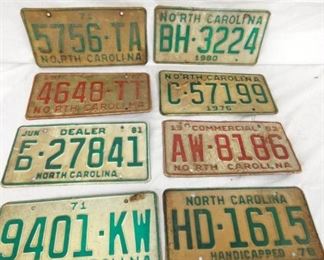 1970'S/80'S NC LIC. TAGS 