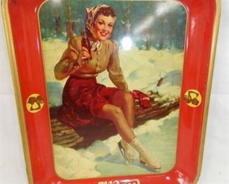 1930'S COKE TRAY W/ SNOW 