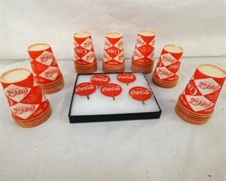 OLD STOCK COKE CUPS, TOPPERS 