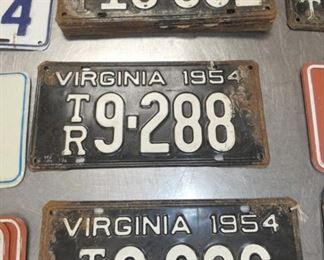 VA 1954 LIC. TAGS 