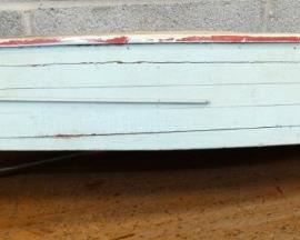 EARLY 8X38 WOODEN BOAT MODEL 