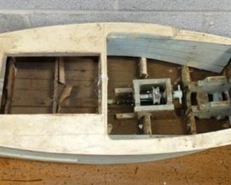 VIEW 3 TOP VIEW 8X38 WOODEN BOAT MODEL 