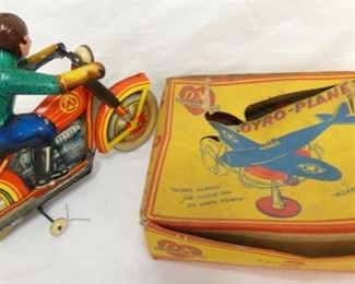 GYRO PLANE/WIND UP TIN LITHO MOTORCYCLE 