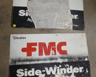 (2) 36X24 EMB. FMC DEALER SIGNS  