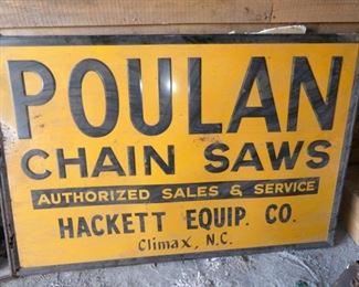 4FTX6FT EMB. POULAN CHAINSAW SIGN 