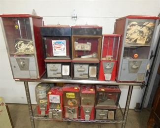 VARIOUS COIN OP GUM/TOY MACHINES 