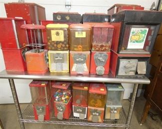 VARIOUS COIN OP GUM/TOY MACHINES 