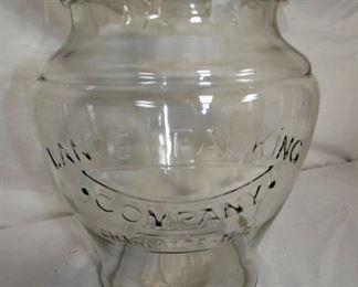 EMB. LANCE FISHBOWL JAR W/LID 