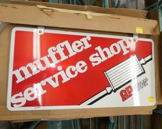 NOS MUFFLER SERVICE SWINGER SIGN 