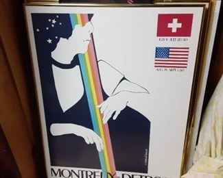 Montreux Detroit jazz festival poster framed