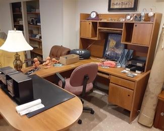 Free office workstation and shelving file cabinets $20