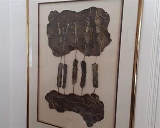 Oriental mixed media framed art