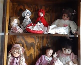 Nice selection of antique and contemporary dolls