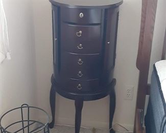 Three legged jewelry chest with Queen Anne legs