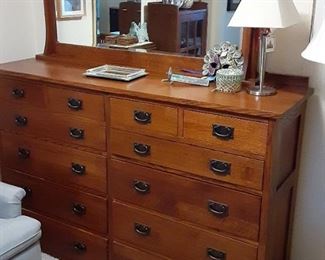 Bent wood mission oak dresser with mirror $1200