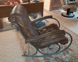 Leather rocking chair