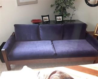 Mid century purple sofa $250
