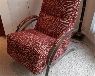 Funky design red stripe animal print Sheriff Recliner