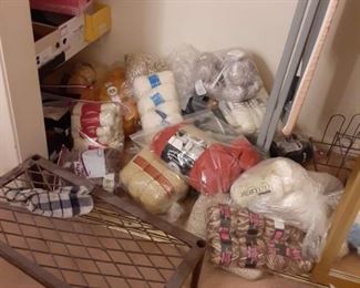 Large supply of knitting yarn