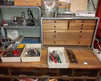 vintage wood engineer tools boxes